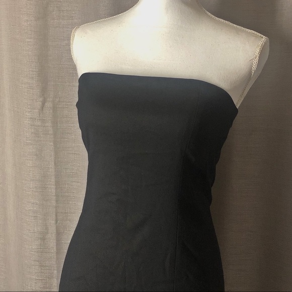 Theory Black Strapless Dress with Ruffles - Picture 6 of 8